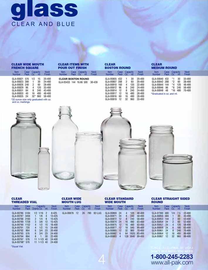 All-Pak Catalog Glass Pg1